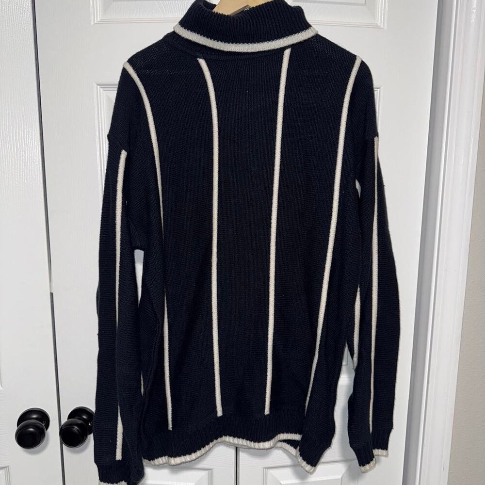 Vintage 1990s striped acrylic mock neck sweater size large